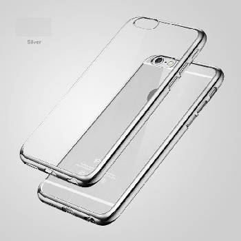 Pouzdro Telekryty Silikonové - Metal Ring iPhone 5 / 5S / SE stříbrné
