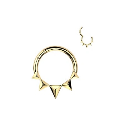 Šperky4U Zlacený ocelový kruh - helix / cartilage / septum piercing - SG121-GD
