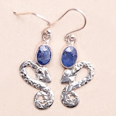 Nefertitis Safír indický náušnice stříbro Ag 925 28029 NF52482 - 2,2 cm, 3,5 g