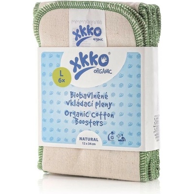 XKKO Organic Twill Natural Vkladacie L 6 ks