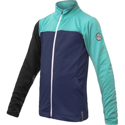 Sensor Coolmax Thermo dětská mikina celozip deep blue/sea green/černá