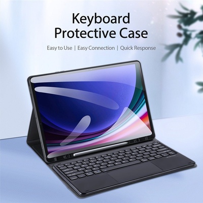 Samsung DUX DUCIS кожен калъф с Bluetooth клавиатура и тъчпад за Samsung Galaxy Tab S9+ / S9 FE+