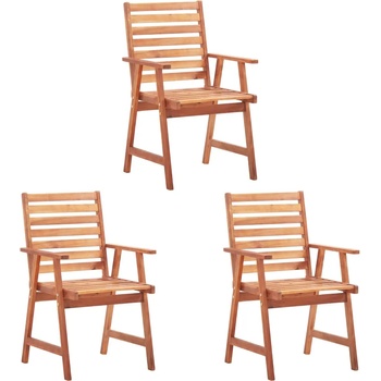 vidaXL Градински трапезни столове, 3 бр, акация масив (46313)