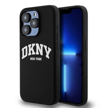 DKNY Liquid Silicone White Printed Logo калъф, съвместим с iPhone 15 Pro Black (DKHMP15LSNYACH) (DKHMP15LSNYACH)