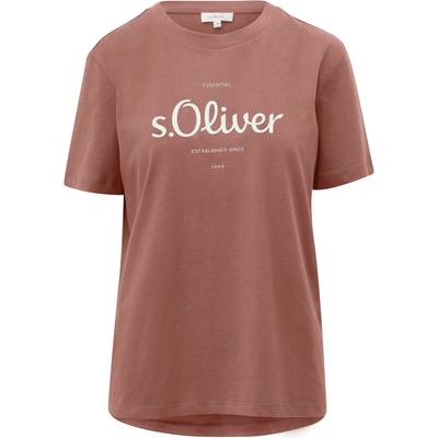 s.Oliver Tričko RL T-SHIRT hnedá biela