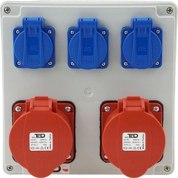 ELEKTRICKÝ STAVEBNÍ ROZVADĚČ 2 X 400V 32A/5P + 3 X 250V 16A