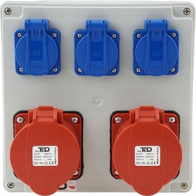 ELEKTRICKÝ STAVEBNÍ ROZVADĚČ 2 X 400V 32A/5P + 3 X 250V 16A