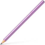 Faber-Castell Графитен молив, B, триъгълен, FABER-CASTELL "Sparkle Jumbo", лилав металик 111663 (111663)