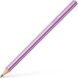 Faber-Castell Графитен молив, B, триъгълен, FABER-CASTELL "Sparkle Jumbo", лилав металик 111663 (111663)