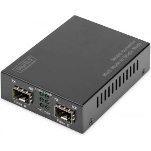DIGITUS DN-82133 мрежов медиен конвертор 1000 Мбит/с 1550 nm Мулти режим, Единичен режим Черен (DN-82133)