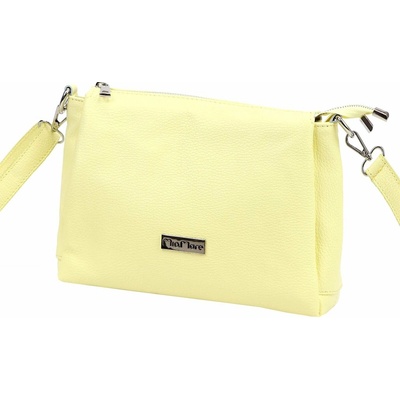 MiaMore dámska kožená crossbody kabelka žltá pastelová 01-002