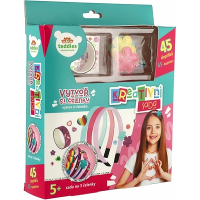 Teddies Kreativní sada Vytvoř si čelenku 3 ks + 45 doplňků – Zbozi.Blesk.cz
