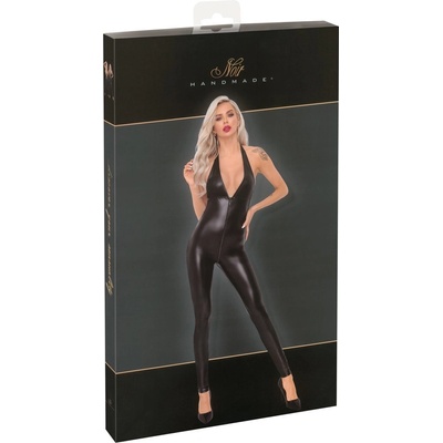 Noir - plunging neckline jumpsuit black