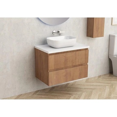 Inter Ceramic Конзолен PVC шкаф за баня BG 6039-75 + 7546-30, с бял плот, Inter Ceramic, 45х50х73.5см (BG 6039-75 + 7546-30)