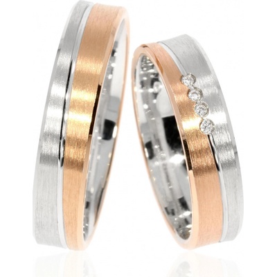 Zlatnictví Helios Zlaté snubní prsteny LN 118 S Diamanty