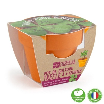 Image 1 of Radis et Capucine Мини теракотена саксия - Четирилистна детелина (003559)