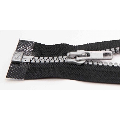 Deliteľný kostený zips - dĺžka (30 - 95 cm) - rôzne farby 95 cm čierna so striebornými zubami bez ozdoby