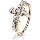 Šperky4U piercing do nosu kroužek s křížkem N0120-RDC