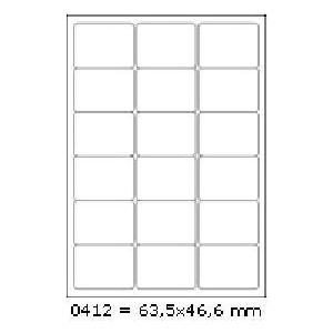 CDRmarket Самозалепващи етикети 63, 5 x 46, 6 mm, 18 етикета, A4, 100 листа (R0ECO.0412A)