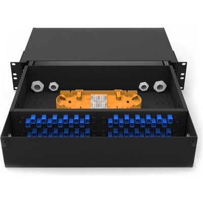 Conneu 19" пач панел (ODF) за 48 симплексни SC адаптера, 2U, изтеглящ се, Conneu (CNOP-999308)