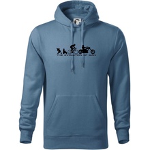 Evolution of man Chopper mikina pánska Cape s kapucňou Denim