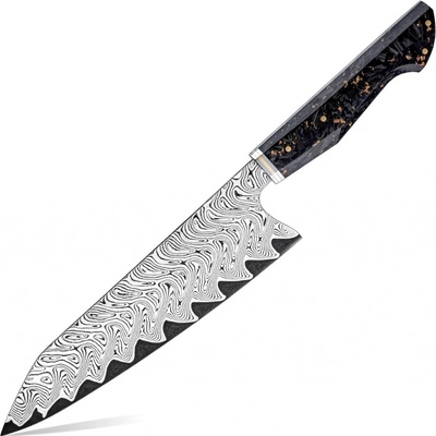 IZMAEL Damaškový kuchynský nôž Tamoso Chef/Čierna 20.7 cm