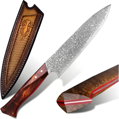 HARAHU Дамаски кухненски нож harahu ta-29019 - Кафяв kp29019 (ta-29019)