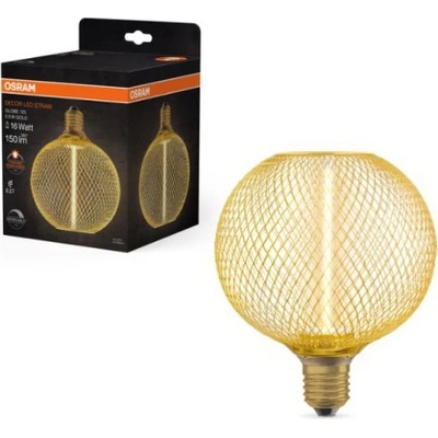 OSRAM Led КРУШКА osram straw filament 3.5w e27 gl125 150lm dim МРЕЖА ЗЛАТНА 1800k (20240224)
