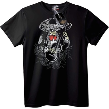 NOONEBRAND Тениска Череп мариачи китара - M, Black