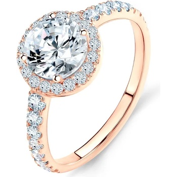 Image 1 of SAVICKI Годежен пръстен This is Love: розово злато, бял сапфир