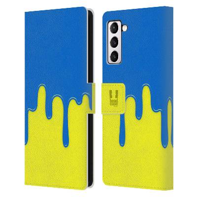 Pouzdro HEAD CASE na mobil Samsung Galaxy S21+ 5G / S21 PLUS 5G Rozlitá barva modrá a žlutá (Flipové pouzdro, obal pro mobil Samsung Galaxy S21+ 5G / S21 PLUS 5G Barevná záplava modrý a žlutý odstín)