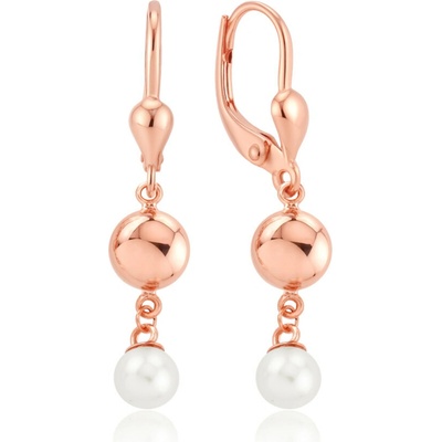 MINET JMG0305WRE00 - Zlaté náušnice z ružového zlata s guľôčkami a perlami Au 585/1000 2,35g