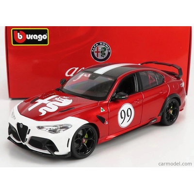 Bburago Alfa romeo Giulia Gtam N 99 Racing 2020 Alfa Červená Bílá 1:18