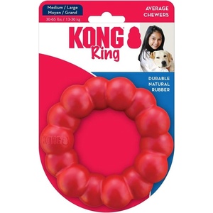 KONG Dog Ring S/M - Кучешка играчка за дъвчене - гумен пръстен 8.5 см. червен