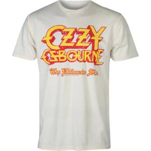Low frequency мъжка тениска Ozzy Osbourne - Logo Ultimate Sin - бежова - LOW FREQUENCY - OZ008TS