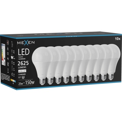 Mexen Nova 10x LED крушка E27, A95, 25W, Неутрална - 4000K, 2625 lm - L100-E27-2540-01x10 (L100-E27-2540-01x10)