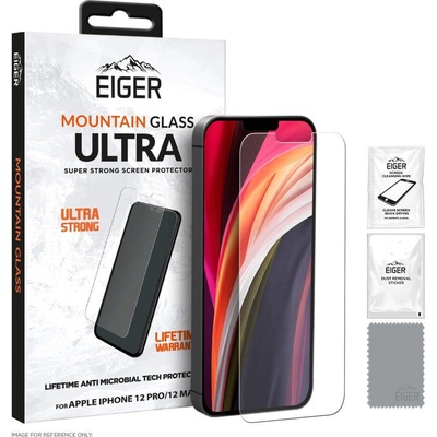 Eiger Mountain Glass Ultra Tempered Glass Screen Protector - калено стъклено защитно покритие за дисплея на iPhone 12, iPhone 12 Pro (прозрачен)