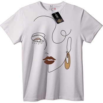 NOONEBRAND Тениска Елегантно Линейно Изкуство за Жени - XL, White