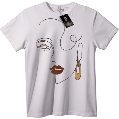 NOONEBRAND Тениска Елегантно Линейно Изкуство за Жени - XL, White