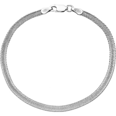 Bealio 05186 stříbrný náramek PLOCHÝ třpytivý 18 cm 03-05186-1657