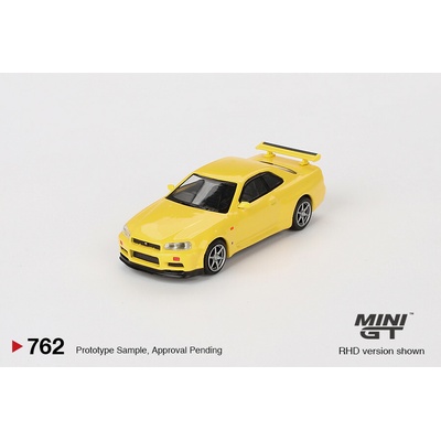 MINI GT Nissan Skyline GT-R R34 V-Spec Lightning Yellow 1:64