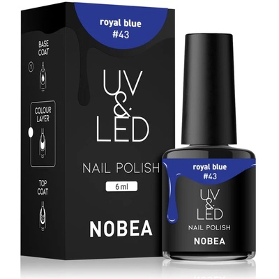 NOBEA UV & LED Nail Polish гел лак за нокти с използване на UV/LED лампа бляскав цвят Royal blue #43 6ml