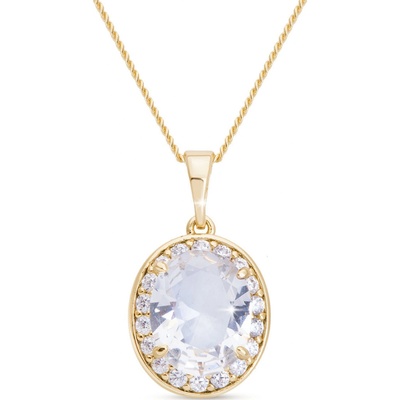 Ellami Pozlacený řetízek 14k zlatem, přívěšek se zirkony 3002057