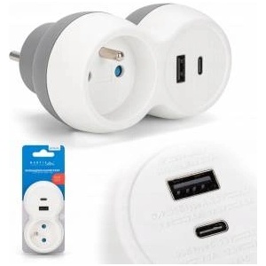 MONTIS Electrical Branch Outlet 1-Socket + USB-A + USB-C MT190-WG