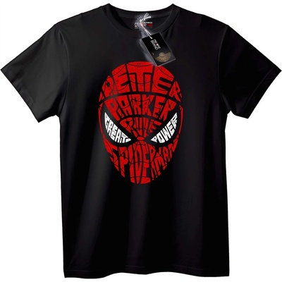 NOONEBRAND Тениска с червена маска на Spider-Man - 2XL, Black