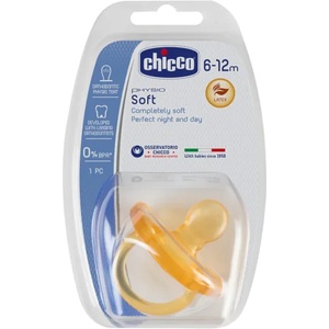 Chicco Биберон-залъгалка Chicco - Physio Soft, каучук, 6-12 m (N0305)