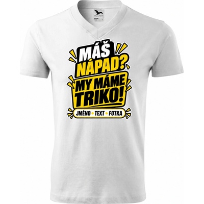 Dobrý Triko pánské V tričko s vlastním motivem bílá