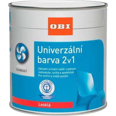 OBI 2v1 Univerzální barva 2 l lesklá stříbřně šedá