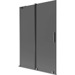 Mexen Velar L параван за вана, плъзгащ се, с 2 крила, 120 x 150 см, графит, четкано gun gray - 896-120-003-41-66 (896-120-003-41-66)