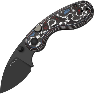 Kizer Microbe M390, Matt DLC Ultra, Fat Carbon Ki2742A2